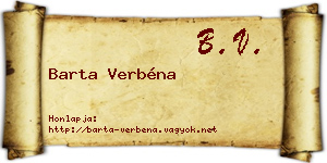 Barta Verbéna névjegykártya